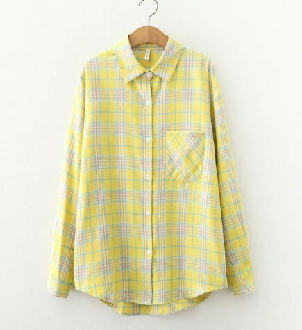 Cecilia Chic Plaid Shirt - Y2K Summer Grunge, 90S Retro, Pastel Goth, Y2K Party Outfit