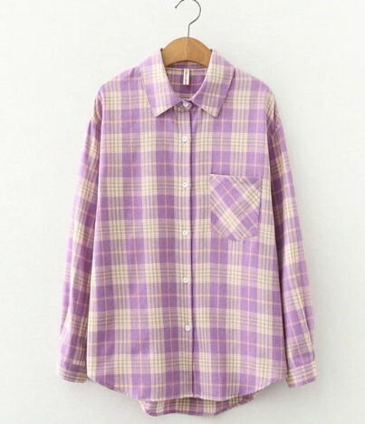 Cecilia Chic Plaid Shirt - Y2K Summer Grunge, 90S Retro, Pastel Goth, Y2K Party Outfit