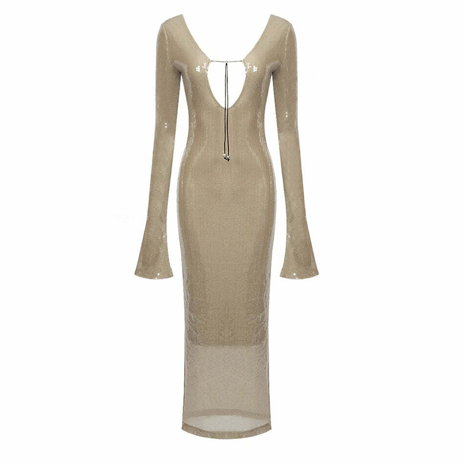Chloi Lace Up Sequin Dress - Y2K Summer, 90S Grunge, Retro Party, Y2K Club Outfits