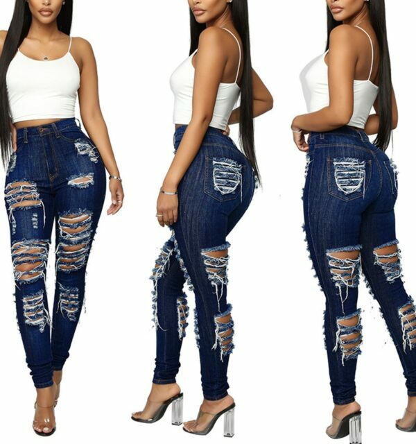 Claire Distressed Jeans - Y2K Summer Grunge, 90S Retro, Gothic Y2K, Hip Hop Fashion, Y2K Club