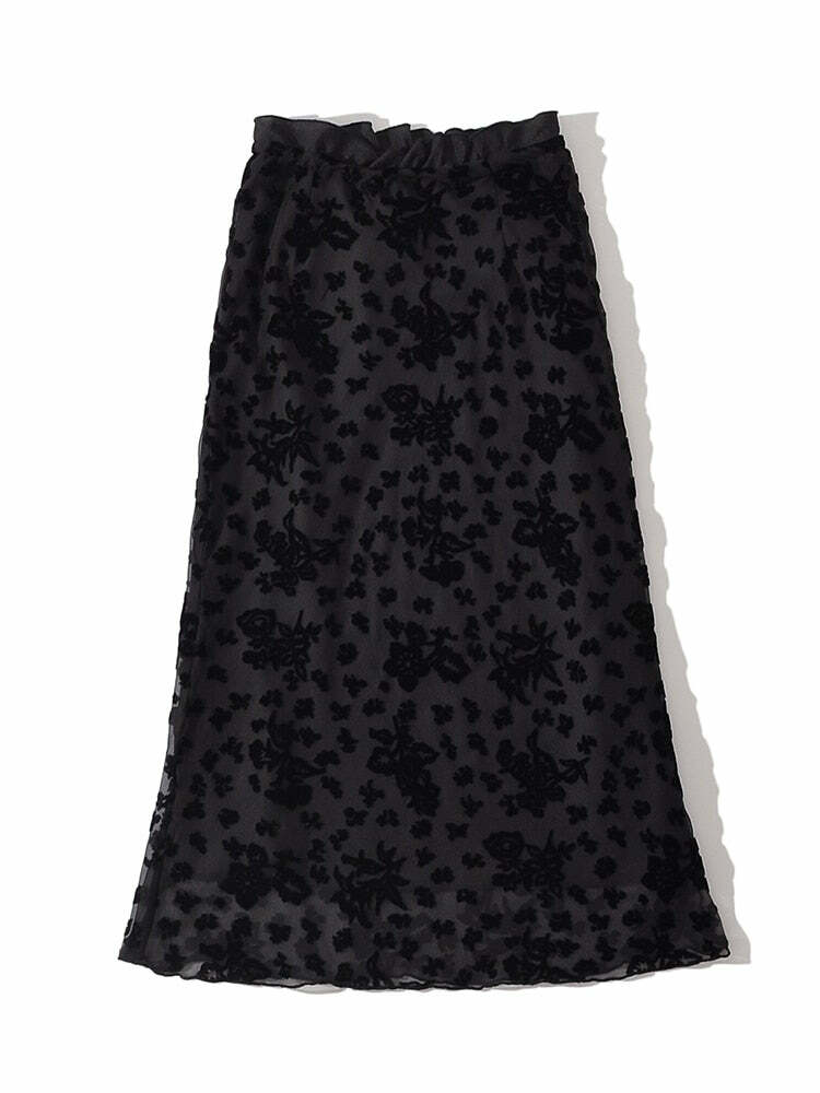 Claire Midi Skirt - Y2K Summer Grunge Outfit, 90S Fashion, Retro Style, Pastel Goth, Y2K Sk