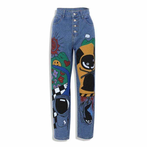 Clara Cartoon Jeans - Y2K Summer Grunge 90S Fashion Retro Hip Hop Y2K Outfits Women