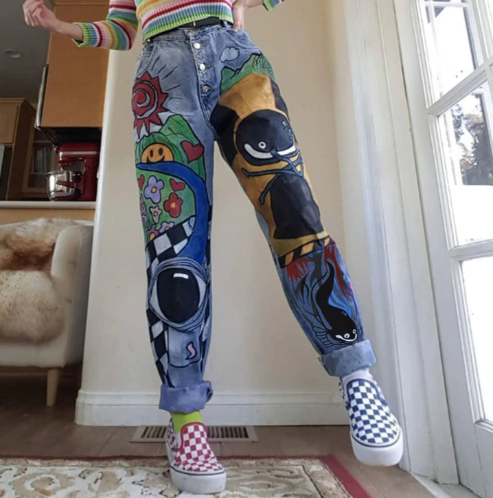 Clara Cartoon Jeans - Y2K Summer Grunge 90S Fashion Retro Hip Hop Y2K Outfits Women