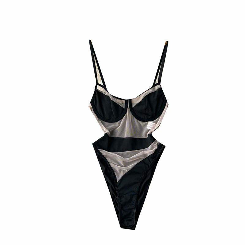 Clara Mesh Bodysuit - Y2K Summer Grunge, 90S Fashion, Retro Style, Y2K Party & Club