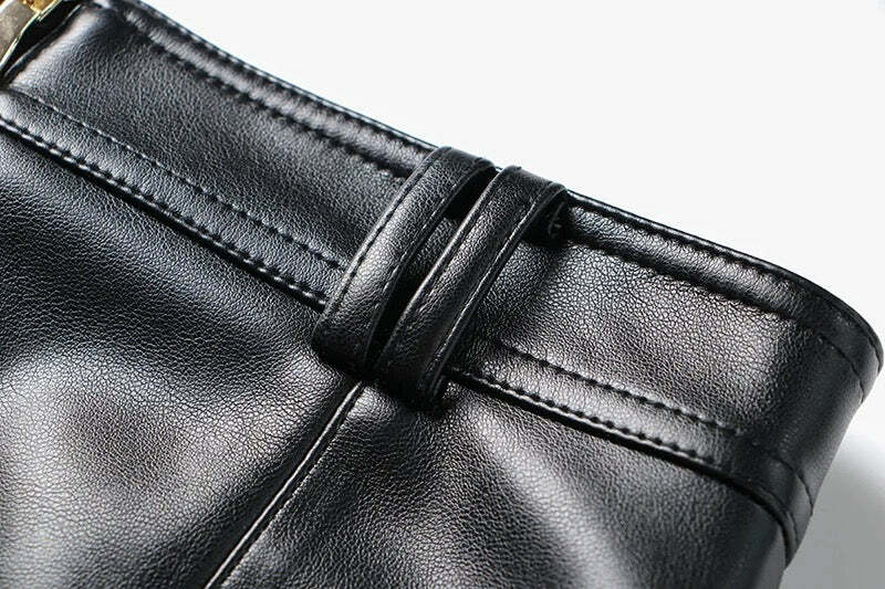 Clarisa Faux Leather Mini Skirt - Y2K Summer, 90S Grunge, Retro Style, Y2K Party & Club Out