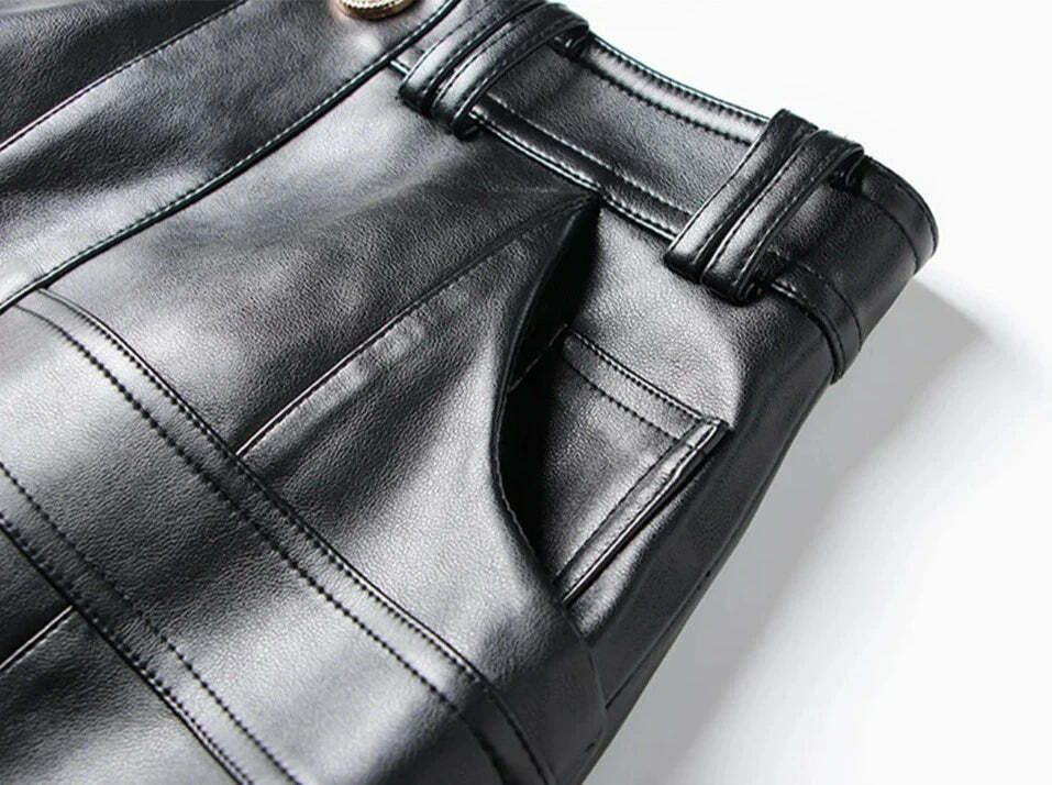 Clarisa Faux Leather Mini Skirt - Y2K Summer, 90S Grunge, Retro Style, Y2K Party & Club Out