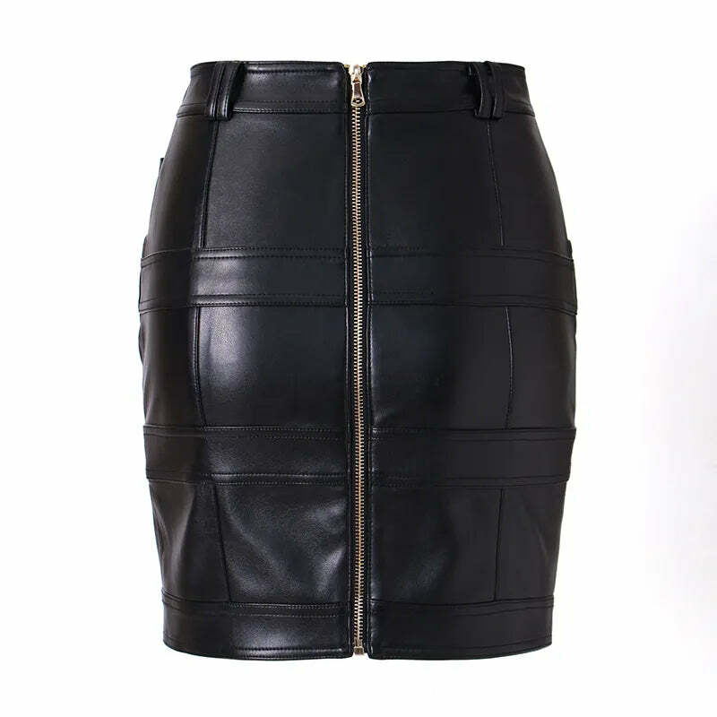 Clarisa Faux Leather Mini Skirt - Y2K Summer, 90S Grunge, Retro Style, Y2K Party & Club Out