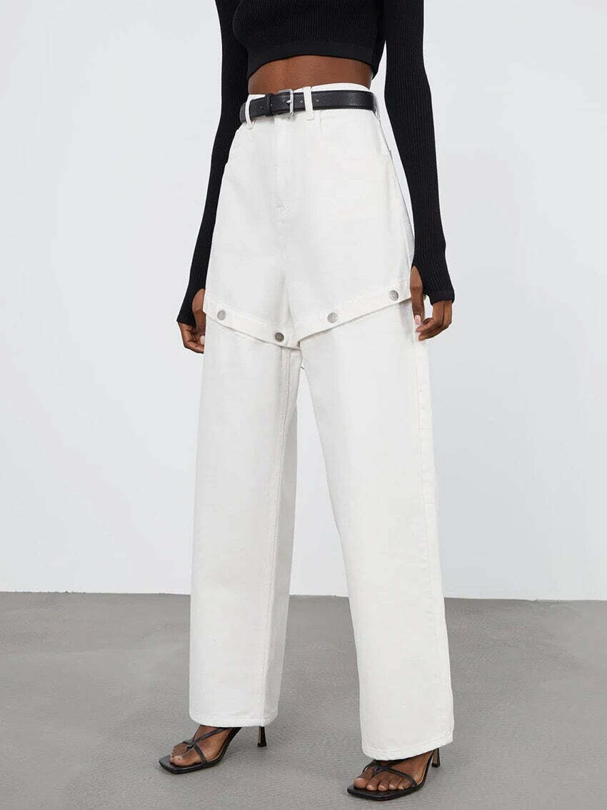 Cloe Spliced Trousers - Y2K Summer, 90S Grunge, Retro Style, Y2K Club & Party Out