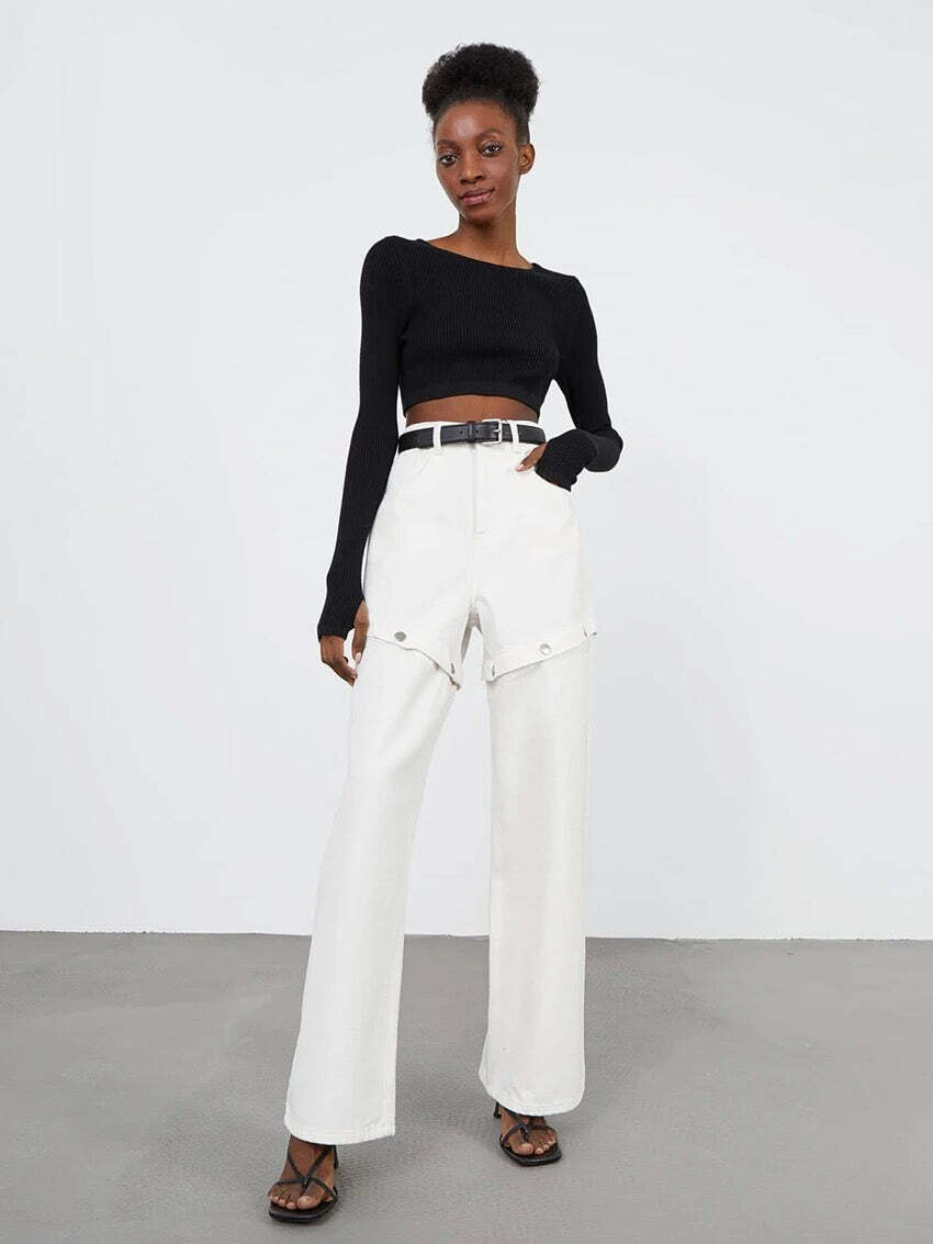 Cloe Spliced Trousers - Y2K Summer, 90S Grunge, Retro Style, Y2K Club & Party Out