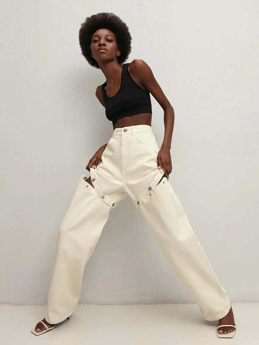 Cloe Spliced Trousers - Y2K Summer, 90S Grunge, Retro Style, Y2K Club & Party Out