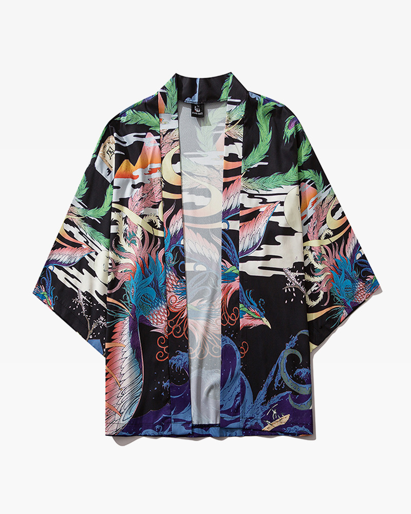 Colorful Kimono Cardigan - Y2K Summer, 90S Grunge, Retro 70S, Pastel Goth, Y2K