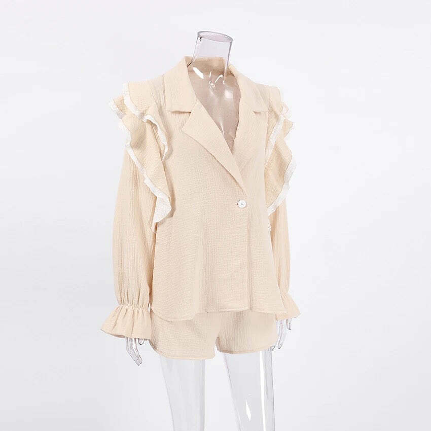 Courtney Ruffle Co-Ord Set - Y2K Summer Outfits, 90S Fashion, Grunge, Retro Style, Y2K