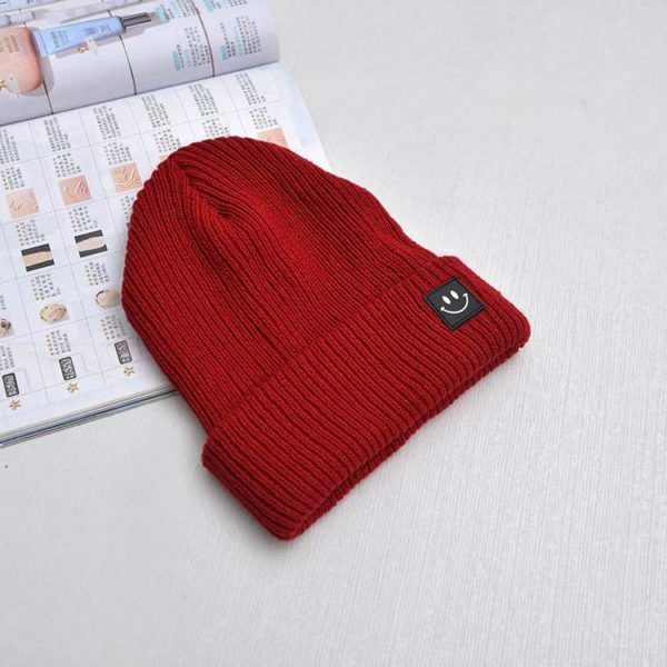 Cute Smiley Knit Beanie - Y2K Summer, 90S Grunge, Retro 70S, Pastel Goth, Y2K