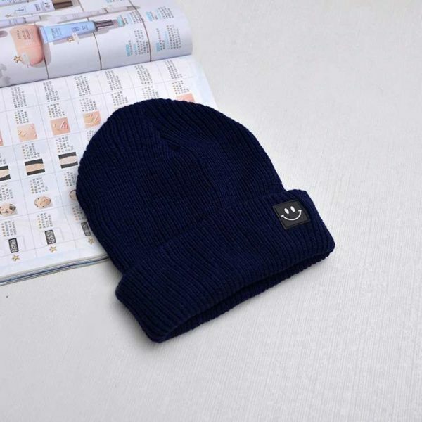 Cute Smiley Knit Beanie - Y2K Summer, 90S Grunge, Retro 70S, Pastel Goth, Y2K
