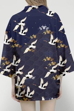 Dark Blue Kimono Cardigan - Y2K Summer Grunge, 90S Retro, Pastel Goth, Y2K Party Outfit