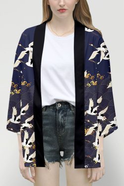 Dark Blue Kimono Cardigan - Y2K Summer Grunge, 90S Retro, Pastel Goth, Y2K Party Outfit