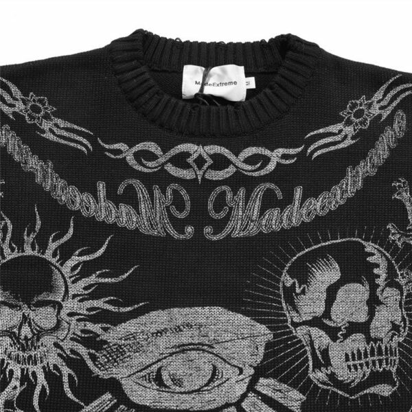 Dark Visions Sweater - Y2K Grunge, 90S Fashion, Retro Goth, Summer Y2K Outfits, Pastel Goth