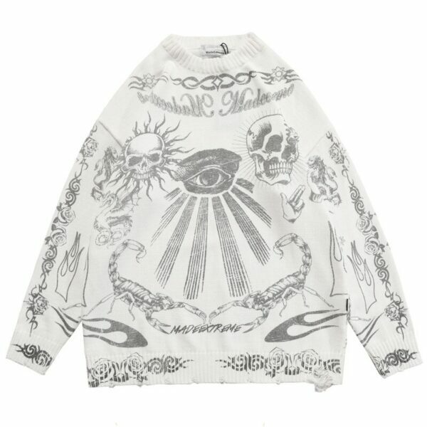 Dark Visions Sweater - Y2K Grunge, 90S Fashion, Retro Goth, Summer Y2K Outfits, Pastel Goth