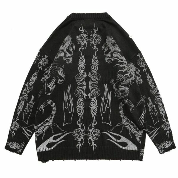 Dark Visions Sweater - Y2K Grunge, 90S Fashion, Retro Goth, Summer Y2K Outfits, Pastel Goth