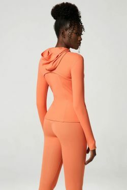 Doina Orange Hooded Long Sleeve Sports Top - Y2K Summer, 90S Fashion, Grunge, Retro Style