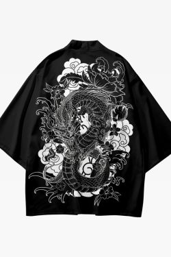 Dragon Haori - Y2K Summer & 90S Grunge Fashion, Retro Goth, Y2K Party & Club Outfits