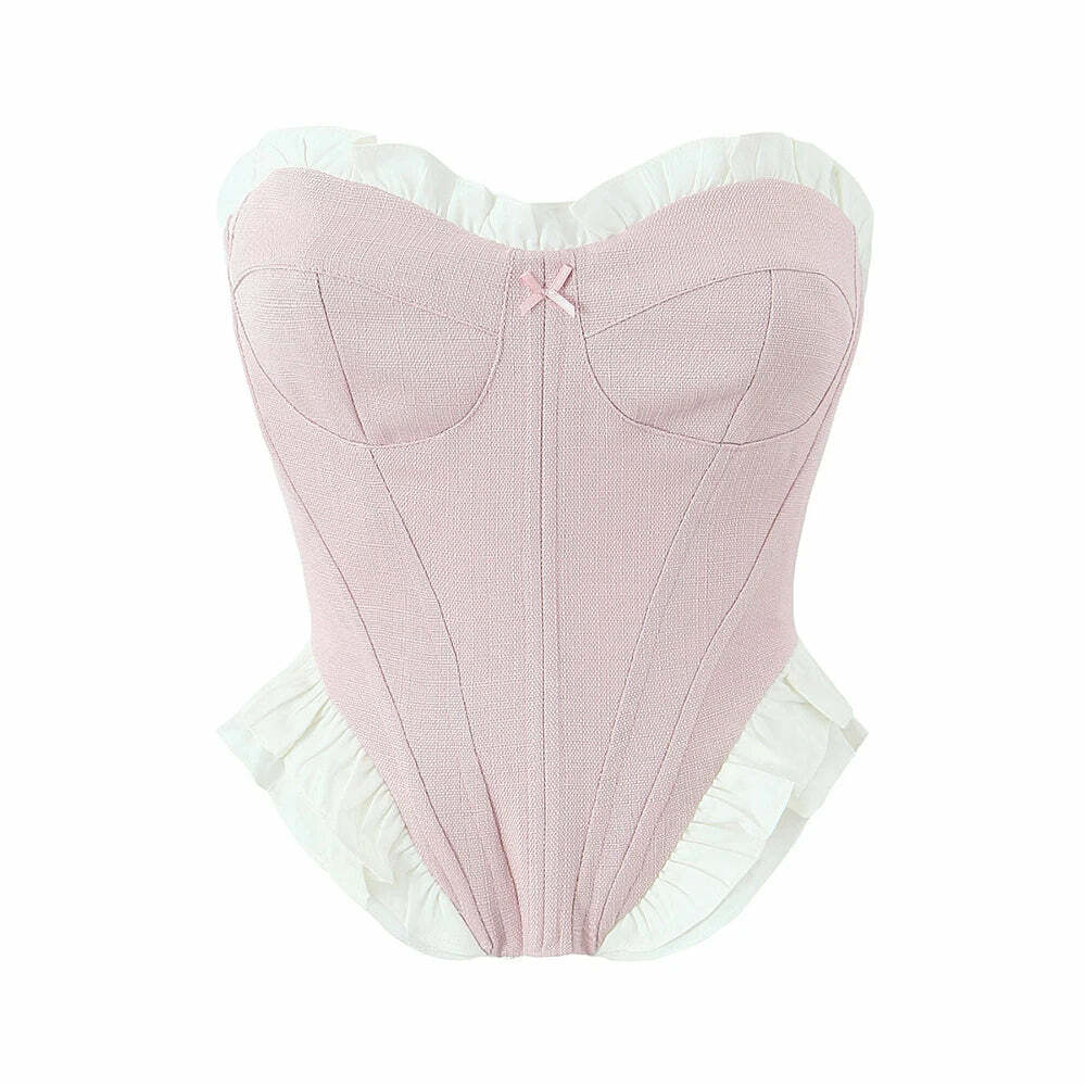 Eliz Crop Top - Y2K Summer Grunge, 90S Retro, Pastel Goth, Y2K Party & Club Outfits
