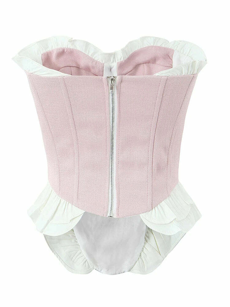 Eliz Crop Top - Y2K Summer Grunge, 90S Retro, Pastel Goth, Y2K Party & Club Outfits