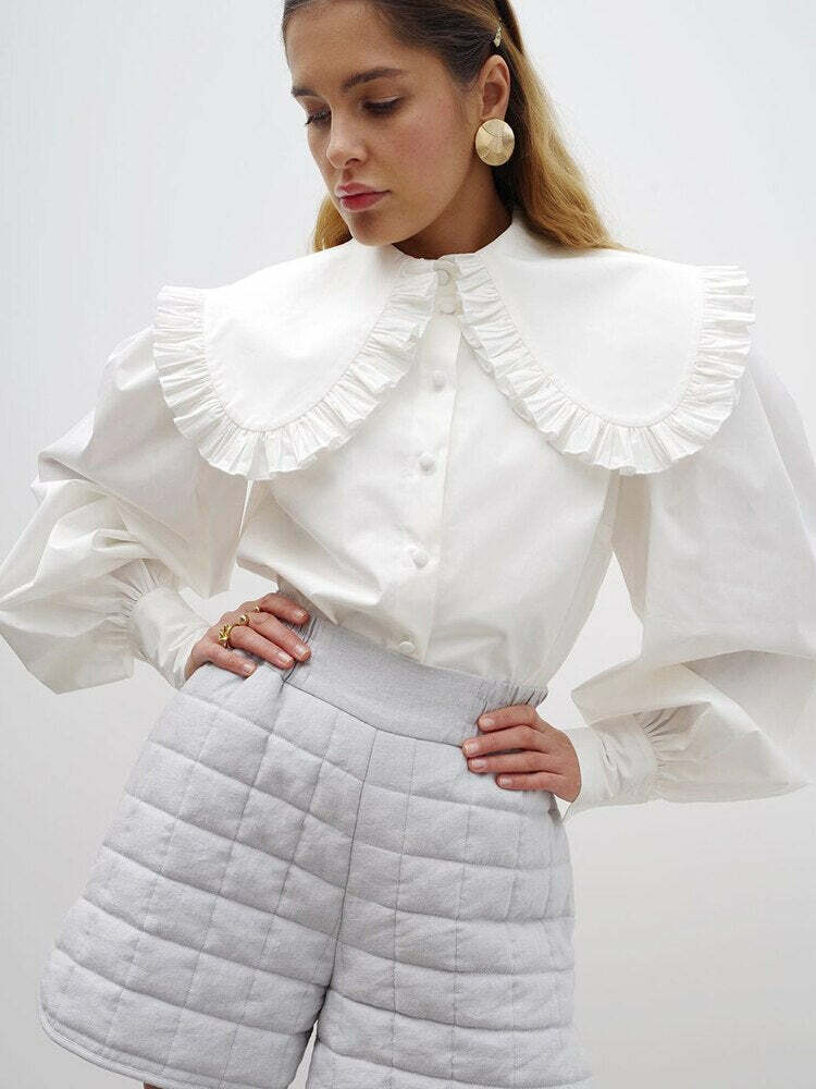 Elora Ruffle Blouse - Y2K Summer Grunge Top, 90S Fashion, Retro Y2K Club Outfit, Baby Te