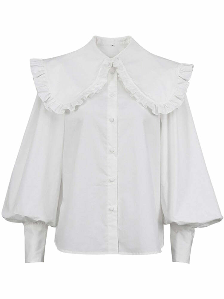 Elora Ruffle Blouse - Y2K Summer Grunge Top, 90S Fashion, Retro Y2K Club Outfit, Baby Te