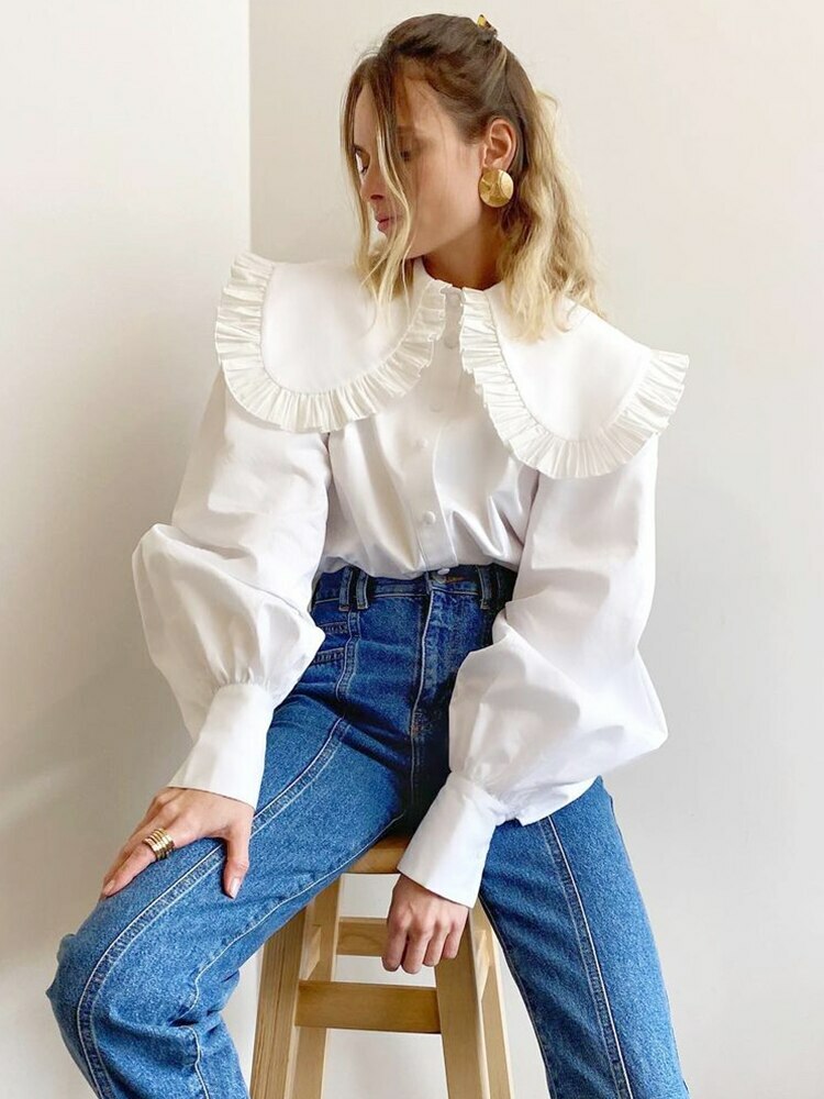 Elora Ruffle Blouse - Y2K Summer Grunge Top, 90S Fashion, Retro Y2K Club Outfit, Baby Te