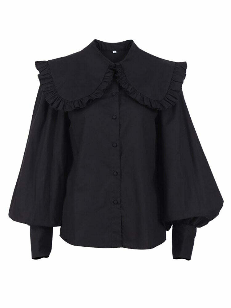 Elora Ruffle Blouse - Y2K Summer Grunge Top, 90S Fashion, Retro Y2K Club Outfit, Baby Te