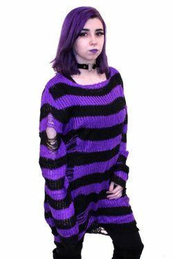 Enigma Distressed Knit Sweater - Y2K Grunge, 90S Fashion, Retro Style, Pastel Goth Outfits