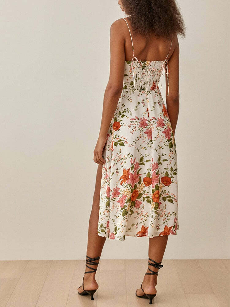 Erin Midi Dress - Y2K Summer Grunge Outfit, 90S Fashion, Retro Style, Pastel Goth, Y2K Party