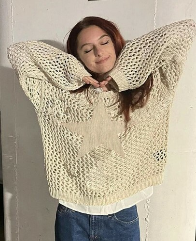 Esther Knit Crochet Shirt - Y2K Summer Grunge Top, 90S Retro Style, Pastel Goth, Y2K Party Outfit