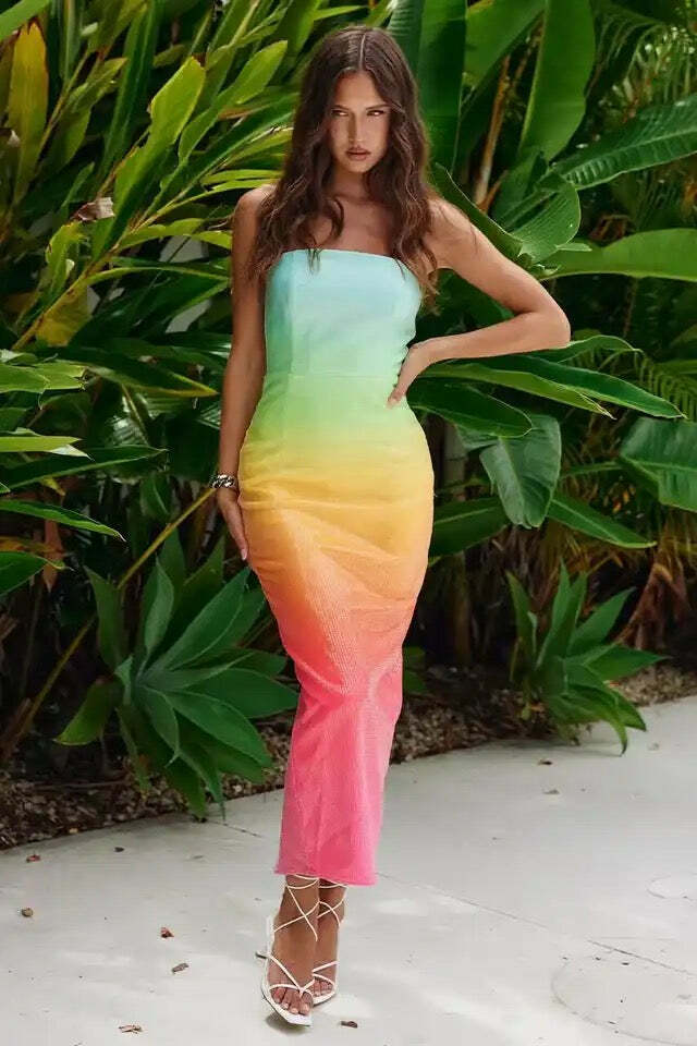 Esthera Midi Dress - Y2K Summer Grunge Outfit, 90S Fashion, Retro Style, Pastel Goth Vibes