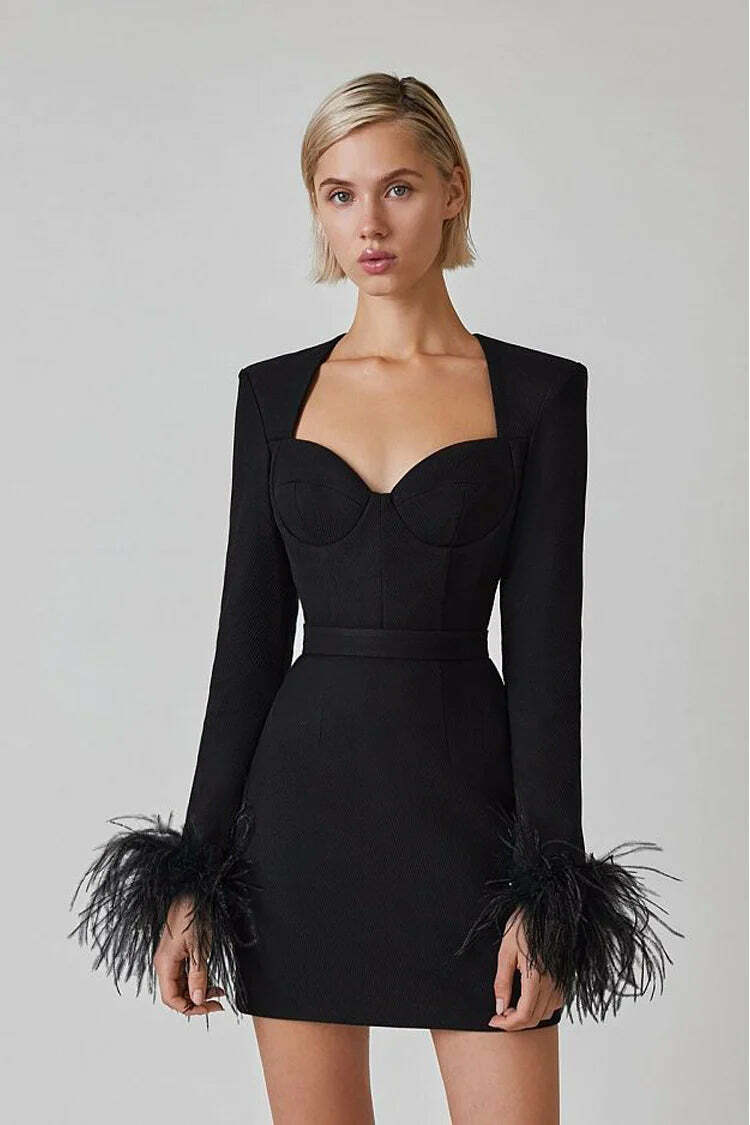 Faina Black Mini Dress - Y2K Summer, 90S Grunge, Retro Party Outfit, Y2K Club & Popstar Style