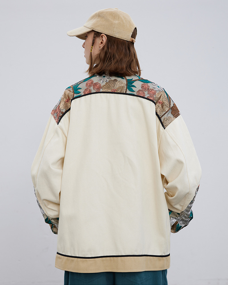 Floral Embroidered Jacket - Y2K Summer, 90S Grunge, Retro Style, Y2K Party & Club Outfits