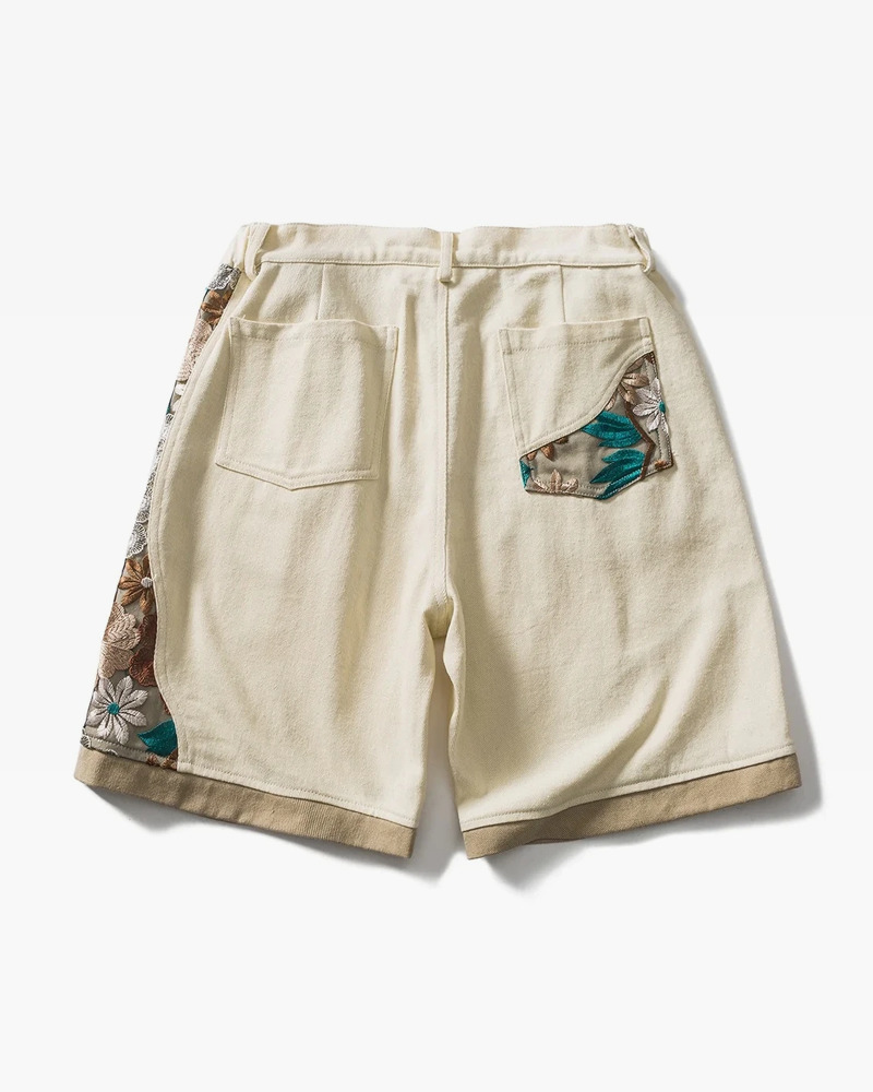 Floral Embroidered Y2K Shorts - 90S Grunge Summer Outfit, Retro Y2K Fashion For Women
