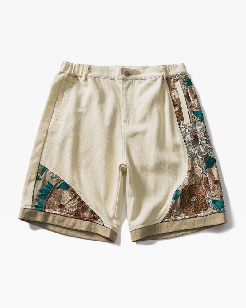 Floral Embroidered Y2K Shorts - 90S Grunge Summer Outfit, Retro Y2K Fashion For Women