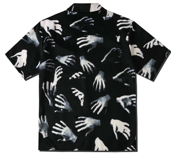 Freya Y2K Grunge Hands Print Shirt - Retro 90S Summer Outfit, Pastel Goth, Y2K Fashion