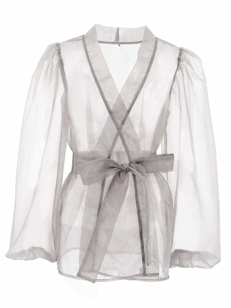 Frida Mesh Blouse - Y2K Summer Grunge Top, 90S Retro Style, Perfect For Y2K Party Outfits