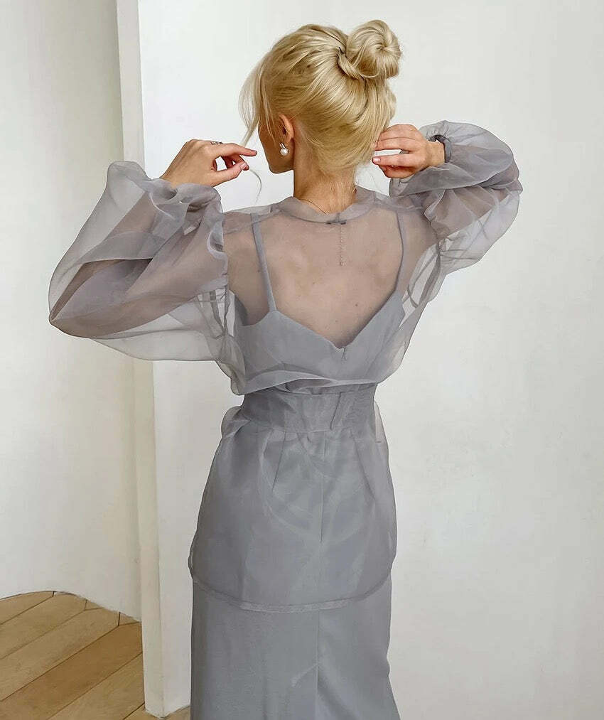 Frida Mesh Blouse - Y2K Summer Grunge Top, 90S Retro Style, Perfect For Y2K Party Outfits