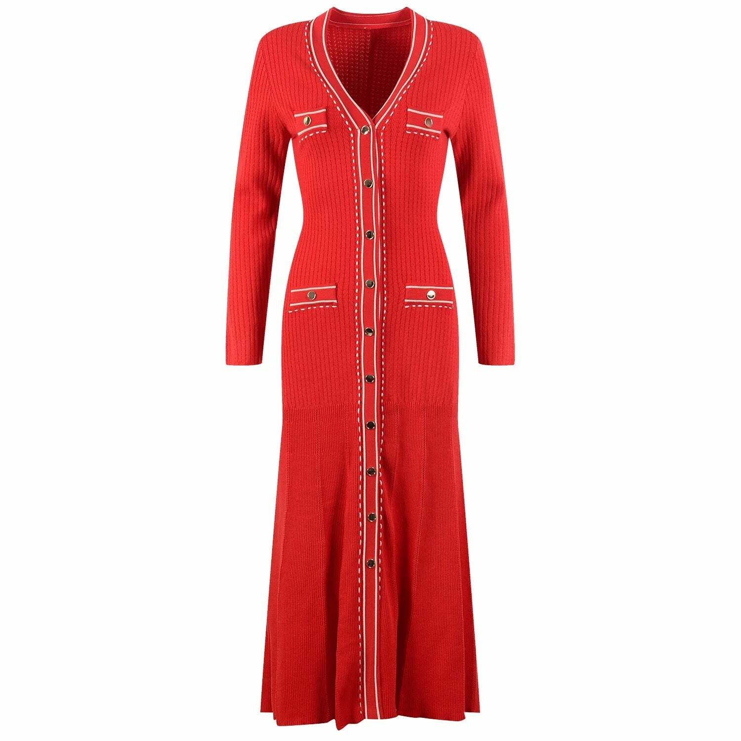 Gia Knitted Maxi Dress - Y2K Summer Outfit, 90S Fashion, Grunge, Retro Style, Y2K Party Look