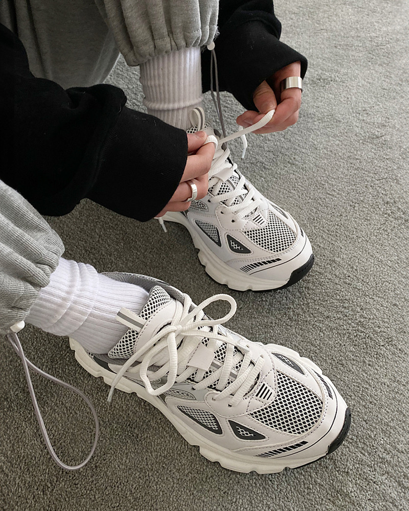 Gray And White Sneakers - Y2K Summer, 90S Grunge, Retro Hip Hop, Pastel Goth, Y2K Club Outfits