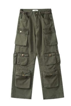 Hailey Multi Pocket High Waist Jeans - Y2K Grunge, 90S Fashion, Retro Style, Y2K Summer Outfits