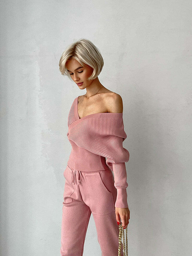 Hala Knitted Set - Y2K Summer & 90S Grunge Outfit, Retro Y2K Fashion, Pastel Goth Style