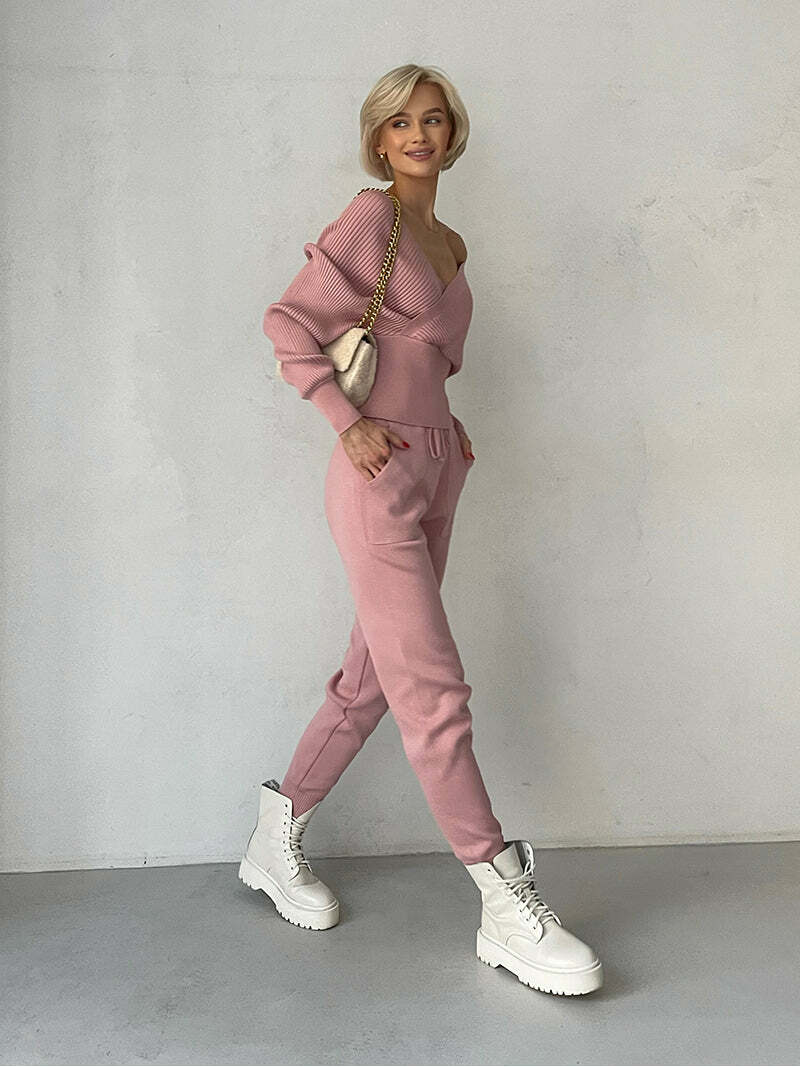 Hala Knitted Set - Y2K Summer & 90S Grunge Outfit, Retro Y2K Fashion, Pastel Goth Style
