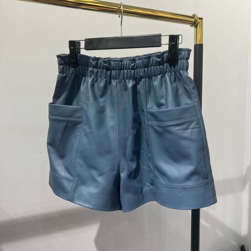 Hanna Y2K Leather Shorts - 90S Grunge, Retro Summer Outfit, Y2K Party & Club Fashion