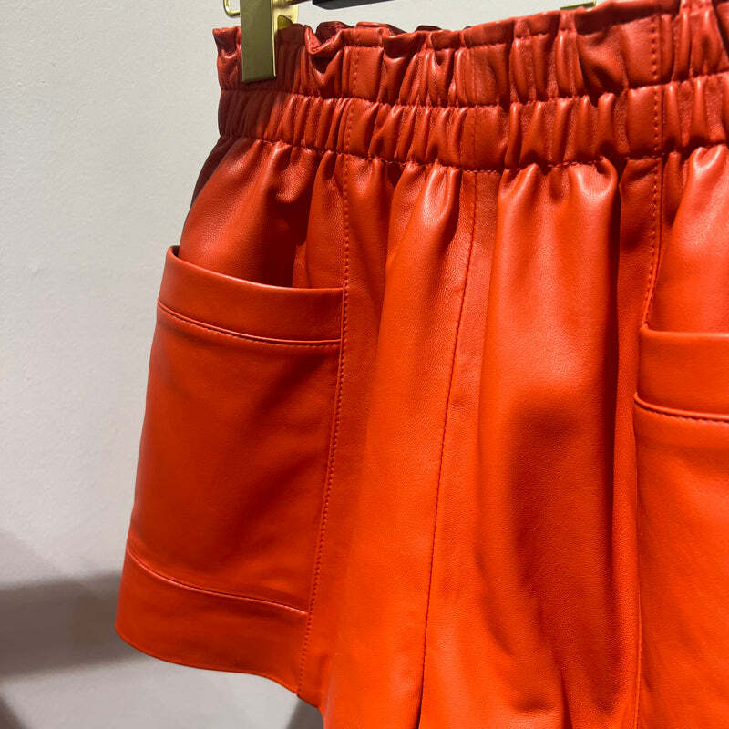 Hanna Y2K Leather Shorts - 90S Grunge, Retro Summer Outfit, Y2K Party & Club Fashion