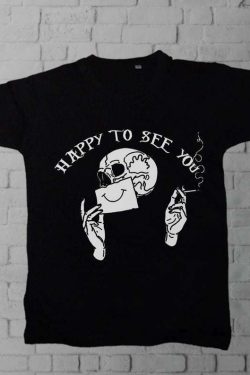 Happy To See You Aesthetic Shirt - Y2K Summer, 90S Grunge, Retro Style, Baby Tees, Y2K